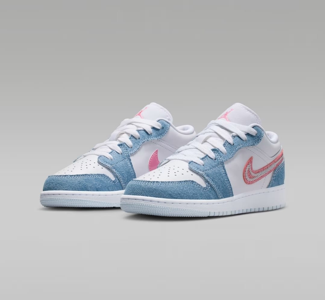 Nike Air Jordan 1 Low GS 'Denim Sequin' - Image 4